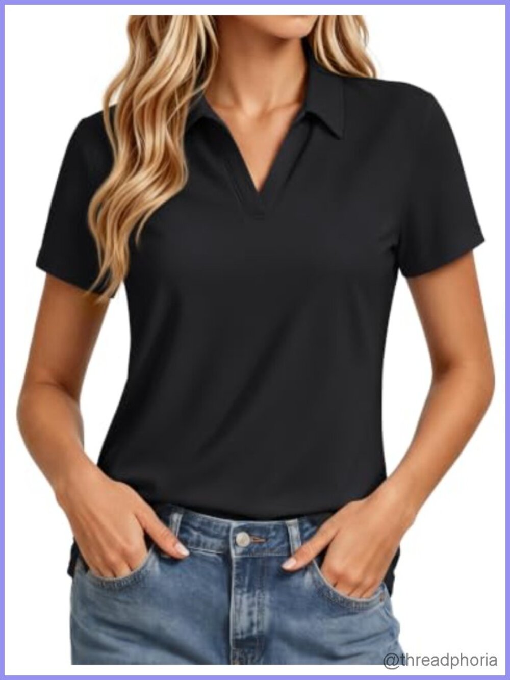 Women's Quick Dry Polo Shirt UPF 50+ Sun Protection Golf Tennis Top